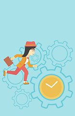 Image showing Business woman running vector illustration.