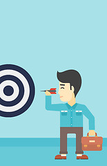 Image showing Businessman and target board vector illustration.