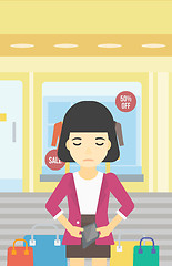 Image showing Woman showing epmty wallet vector illustration.