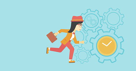 Image showing Business woman running vector illustration.