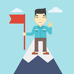 Image showing Cheerful leader businessman vector illustration.