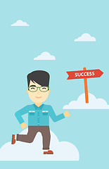 Image showing Businessman moving to success vector illustration.