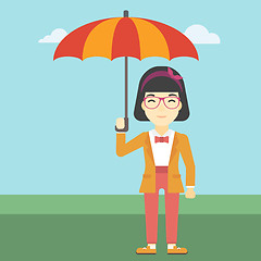 Image showing Business woman with umbrella vector illustration.