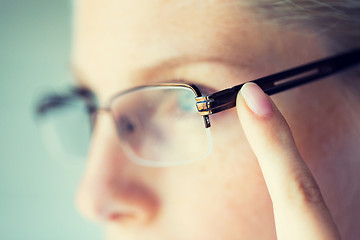 Image showing close up of woman in eyeglasses