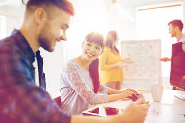 Image showing creative team with tablet pc computer at office