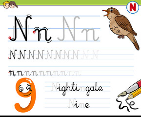 Image showing how to write letter n