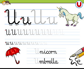 Image showing how to write letter u