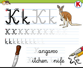 Image showing how to write letter k