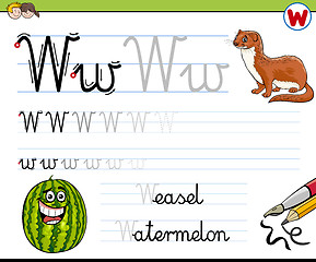 Image showing how to write letter w