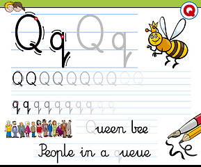 Image showing how to write letter q