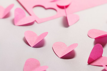 Image showing Pink paper hearts