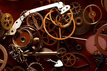 Image showing Detail of clock parts for restoration