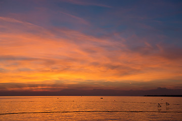 Image showing View of beautiful sunset above the Adriatic sea