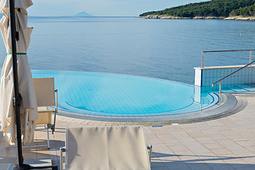 Image showing Infinity pool on the sunrise