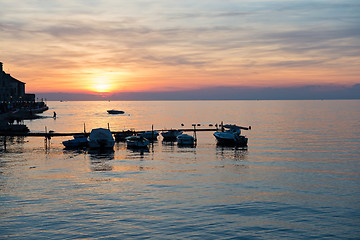 Image showing Scenic view of beautiful sunset above the sea