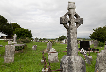 Image showing old celtic cemetery graveyard in ireland