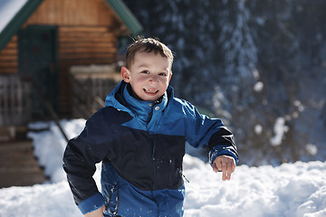 Image showing kids playing with  fresh snow