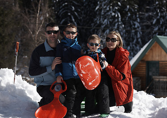 Image showing family portrait at beautiful winter day