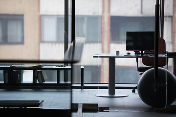 Image showing empty office with modern computers