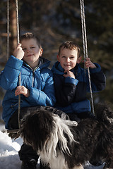 Image showing portrait of little boys at winter day