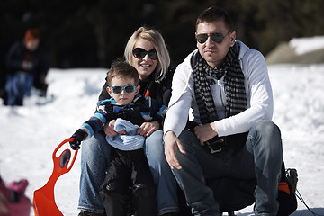 Image showing family portrait at beautiful winter day