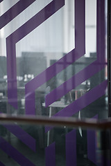 Image showing empty office with modern computers