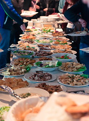 Image showing catering food table