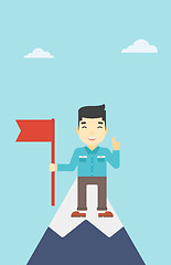 Image showing Cheerful leader businessman vector illustration.