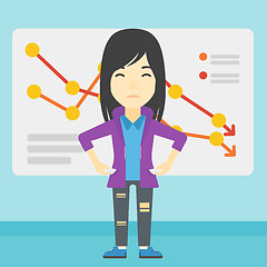 Image showing Bancrupt business woman vector illustration.