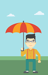 Image showing Business man with umbrella vector illustration.