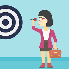 Image showing Businesswoman and target board vector illustration