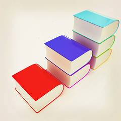 Image showing Glossy Books Icon isolated on a white background. 3D illustratio