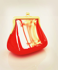 Image showing Purse. 3D illustration. Vintage style.