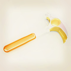 Image showing Hammer on white background . 3D illustration. Vintage style.