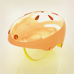 Image showing Bicycle helmet . 3D illustration. Vintage style.