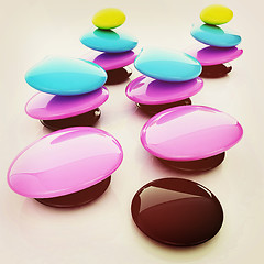 Image showing Colorfull spa stones. 3d icon. 3D illustration. Vintage style.