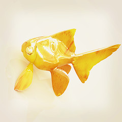 Image showing Gold fish. 3D illustration. Vintage style.