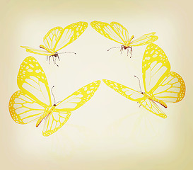 Image showing beauty butterflies. 3D illustration. Vintage style.