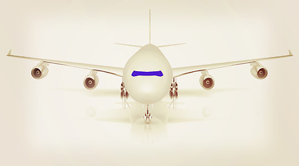 Image showing Airplane . 3D illustration. Vintage style.