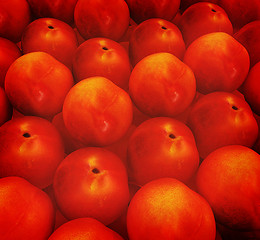 Image showing lots of fresh peaches are beautiful peach background. 3D illustr