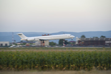 Image showing Passenger airplane landing