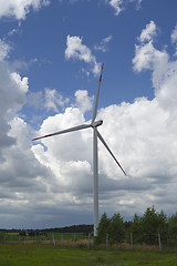 Image showing Modern windmill, turbine