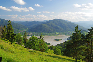 Image showing Landscape with river in the valley