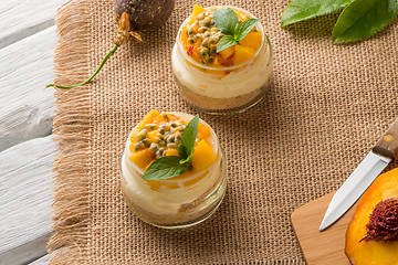 Image showing Desert with yogurt and passion fruit