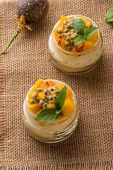 Image showing Desert with yogurt and passion fruit