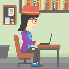 Image showing Business woman working on her laptop.