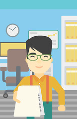 Image showing Man giving resume vector illustration.