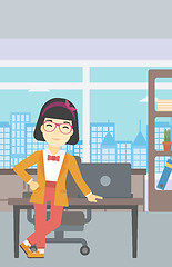 Image showing Business woman standing in the office.