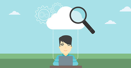 Image showing Cloud computing technology vector illustration.