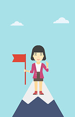 Image showing Cheerful leader business woman vector illustration